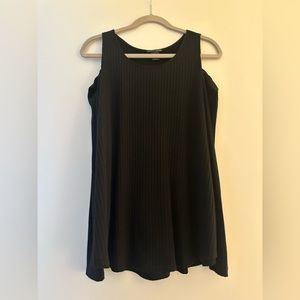 Aqua long sleeve black jersey sweater with shoulder cutouts